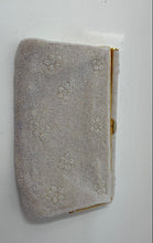 Load image into Gallery viewer, Magid Womens White Classic Beaded Floral Inner Pockets Kiss Lock Clutch Purse