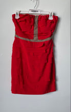 Load image into Gallery viewer, Gianni Bini Womens Red Back Zip Off The Shoulder Mini Dress Size Small