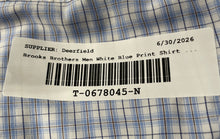 Load image into Gallery viewer, Brooks Brothers Mens White Blue Plaid Print Cotton Dress Shirt Size 16-33