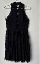 Load image into Gallery viewer, Free People Womens Black Verushka Lace Sleeveless Mock Neck Mini Dress Size 4