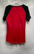 Load image into Gallery viewer, NBA Womens Red Black Short Raglan Sleeve Miami Heat Basketball T-Shirt Size L