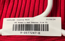 Load image into Gallery viewer, INC International Concepts Womens Red V-Neck Long Sleeve Pullover Sweater Sz XL