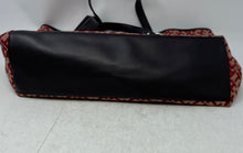 Load image into Gallery viewer, Tommy Hilfiger Womens Red Brown Signature Print Double Handle Lined Tote Bag