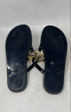 Load image into Gallery viewer, Michael Kors Womens Black Gold Slip-On Thong Sandals Size 8M