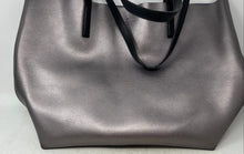 Load image into Gallery viewer, Kate Spade New York Womens Silver-Tone Black Shoulder Strap Medium Tote Bag