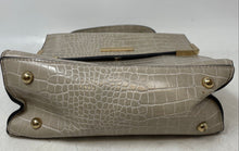 Load image into Gallery viewer, Dune London Womens Gray Croc-Embossed Leather Inner Pocket Satchel Handbag