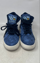 Load image into Gallery viewer, Royalty Womens Blue White Round Toe High Top Lace-Up Sneaker Shoes Size 7