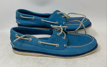 Load image into Gallery viewer, Timberland Mens Classic A1B83 Blue Leather Lace-Up 2-Eye Boat Shoes Size 8.5