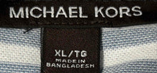Load image into Gallery viewer, Michael Kors Mens Light Blue Striped Short Sleeve Collared Polo Shirt Size XL
