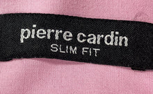 Load image into Gallery viewer, Pierre Cardin Mens Pink Slim Fit Spread Collar Long Sleeve Dress Shirt Size L