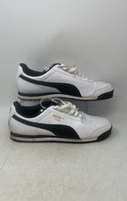 Load image into Gallery viewer, Puma Mens Roma Basic 353572-04 White Black Leather Lace-Up Sneaker Shoes Size 13