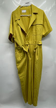Load image into Gallery viewer, Asos Design Womens Yellow Short Sleeve Belted One-Piece Jumpsuit Size 12