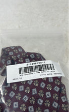 Load image into Gallery viewer, Mens Burgundy Geometric Print Silk Adjustable Designer Tie Made In Italy