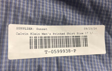 Load image into Gallery viewer, Calvin Klein Mens Multicolor Printed Slim Fit Dress Shirt Size 17.5 34/35