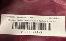 Load image into Gallery viewer, Morgan Taylor Womens Red Notch Lapel Double Breasted Blazer Jacket Size 8P