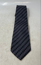 Load image into Gallery viewer, Versani Mens Gray Geometric Adjustable Keeper Loop Formal Pointed Tie One Size