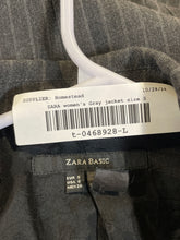 Load image into Gallery viewer, Zara Basic Womens Gray Striped Long Sleeve One-Button Jacket Size Small