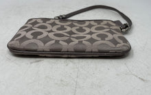 Load image into Gallery viewer, Coach Womens Madison Silver Signature Print Op Art Mini Wristlet Wallet