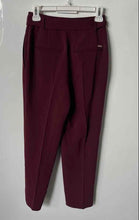 Load image into Gallery viewer, Boss Womens Dark Red Flat Front Self-Tie Belt Back Pockets Trousers Pants Size 0