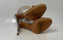 Load image into Gallery viewer, Coach Womens Silver Brown Open Toe Stiletto Platform Sandals Size 7.5