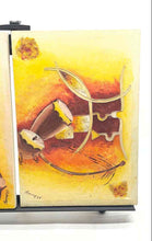 Load image into Gallery viewer, Set Of 2 Pcs Romess Signed Framed Abstract Yellow Brown Wall Decor Art Painting