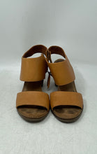 Load image into Gallery viewer, Toms Womens Majorca Brown Leather Cut-Out Block Ankle Strap Heels Size W7.5