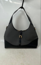 Load image into Gallery viewer, Womens Gray Black Inner Pockets Bottom Studs Shoulder Strap Zipper Hobo Bag