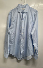 Load image into Gallery viewer, Calvin Klein Mens Light Blue Slim Fit Stretch Long Sleeve Collared Dress Shirt L