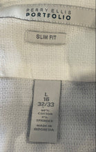 Load image into Gallery viewer, Perry Ellis Portfolio Mens White Long Sleeve Slim Fit Dress Shirt Sz L 16 32/33