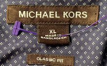 Load image into Gallery viewer, Michael Kors Mens Blue Printed Classic Fit Collared Button-Up Shirt Size XL