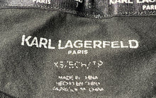 Load image into Gallery viewer, Karl Lagerfeld Womens Black White Short Sleeve Crew Neck Graphic T-Shirt Size XS