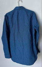Load image into Gallery viewer, Banana Republic Mens Blue Printed Cotton Long Sleeve Non Iron Dress Shirt Size M