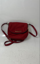 Load image into Gallery viewer, Michael Kors Womens Red Outer Pocket Adjustable Strap Medium Crossbody Purse