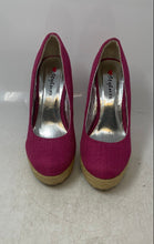 Load image into Gallery viewer, Styluxe Womens Pink Round Toe Slip-On High Stiletto Platform Heels Size 7.5