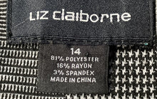 Load image into Gallery viewer, Liz Claiborne Womens Gray Printed 3/4 Sleeve Sheath Dress Size 14