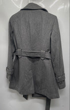 Load image into Gallery viewer, Calvin Klein Womens Gray Long Sleeve Double-Breasted Waist Belt Trench Coat Sz 4