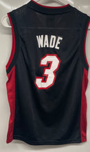 Load image into Gallery viewer, Adidas Kids Black Red Miami Heat Dwyane Wade #3 Basketball Jersey Size M 10-12