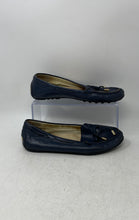 Load image into Gallery viewer, Michael Kors Womens Amber ME15F Blue Leather Slip-On Loafers Shoes Size 6.5