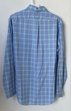 Load image into Gallery viewer, Ralph Lauren Mens Blue Plaid Cotton Long Sleeve Collared Button-Up Shirt Size L