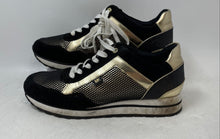 Load image into Gallery viewer, Michael Kors Womens Black Gold Leather Lace-Up Sneaker Shoes Size 9M