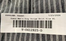 Load image into Gallery viewer, Guess Mens Gray Striped Cotton Short Sleeve Collared Button-Up Shirt Size XL