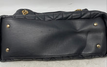 Load image into Gallery viewer, Karl Lagerfeld Womens Black Gold-Tone Leather Inner Pockets Shoulder Bag
