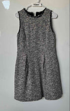 Load image into Gallery viewer, Loft Womens White Black Sleeveless Raw Crew Neck Back-Zip Mini Dress Size 6