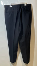 Load image into Gallery viewer, Super 100's Mens Black Pleated Wool Straight Leg Dress Pants Size L 39 40 41