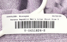 Load image into Gallery viewer, Banana Republic Mens Lilac Cotton Collared Button-Up Shirt Size Small