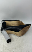 Load image into Gallery viewer, Michael Kors Womens Black Leather Pointed Toe Slip-On Block Pump Heels Size 7.5M