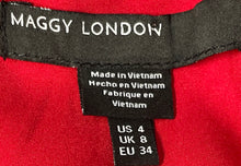 Load image into Gallery viewer, Maggy London Womens Red Sleeveless V-Neck Back Zip Maxi Dress Size 4