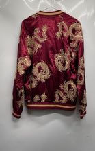 Load image into Gallery viewer, Standard Issue Mens Red Beige Long Sleeve Front Full-Zip Bomber Jacket Size S