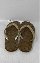 Load image into Gallery viewer, Coach Womens Zak FG3434 Beige Signature Print Slip-On Flip Flop Sandals Size 7B