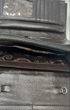 Load image into Gallery viewer, Brighton Womens Brown Croc-Embossed Patent Leather Crossbody Bag No Strap